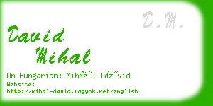 david mihal business card